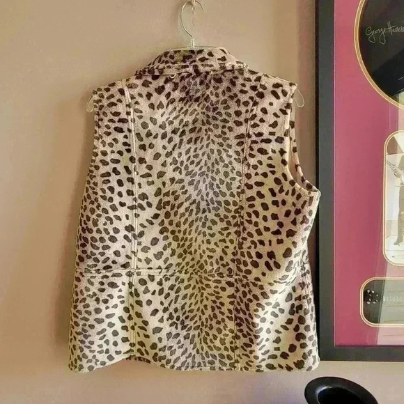 Reversible DRAPERS & DAMONS Women's Vest Animal Print/Tan Sleeveless SZ PM - Picture 2 of 10